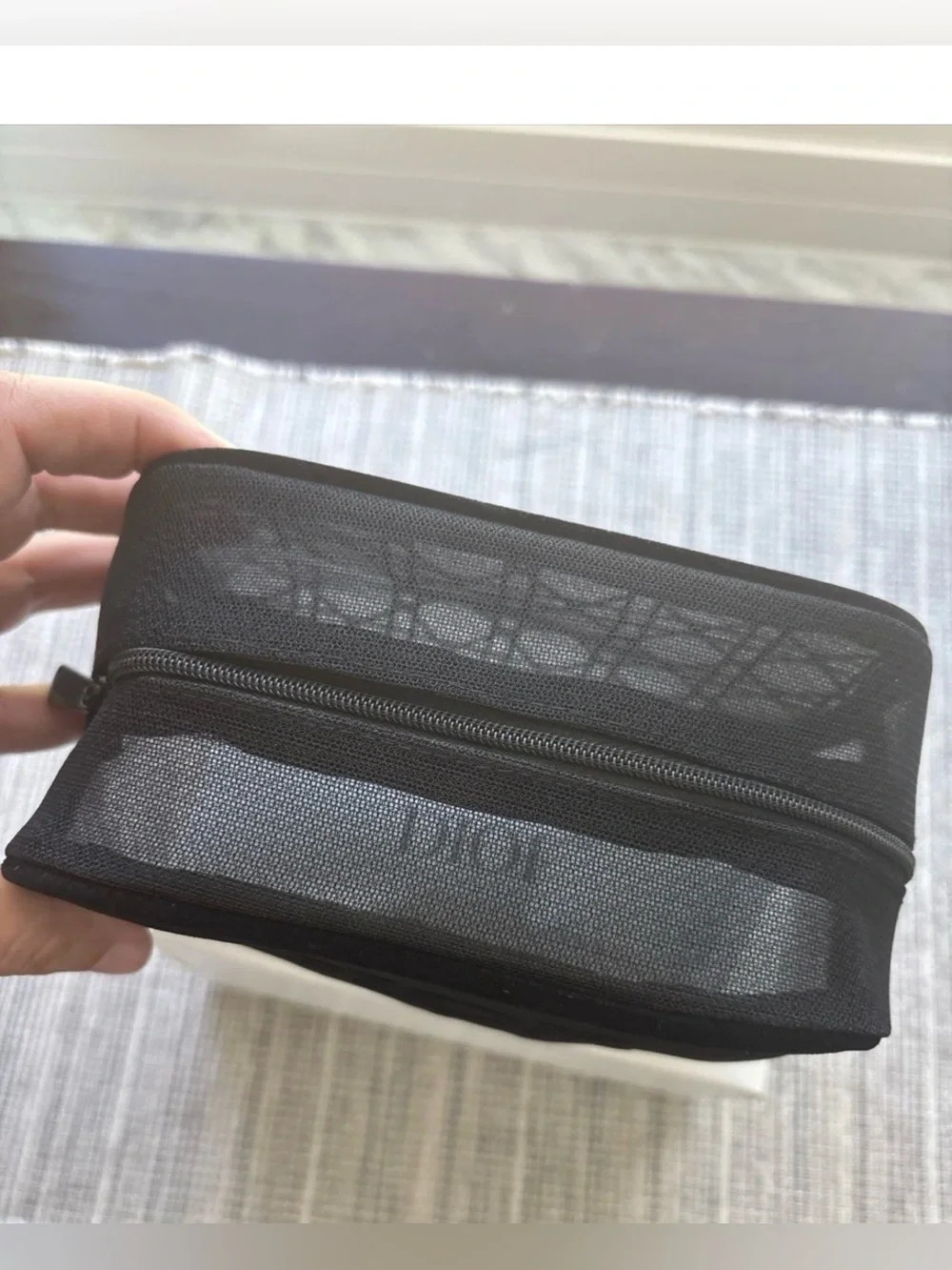 Dior 2025 Black Mesh Logo Cosmetic Case - Picture 4 of 6